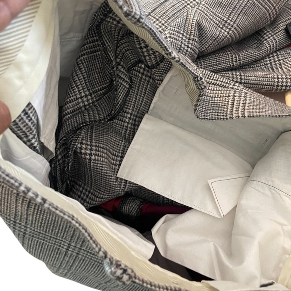 Adam Fashion Men's Windowpane Plaid Single Breasted 6Button Blue Suit 42L/38 NEW - Picture 12 of 16